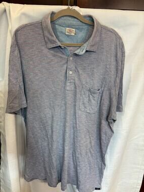 Faherty Men's Polo Shirt Blue Pink Stripe Pocket Size XL